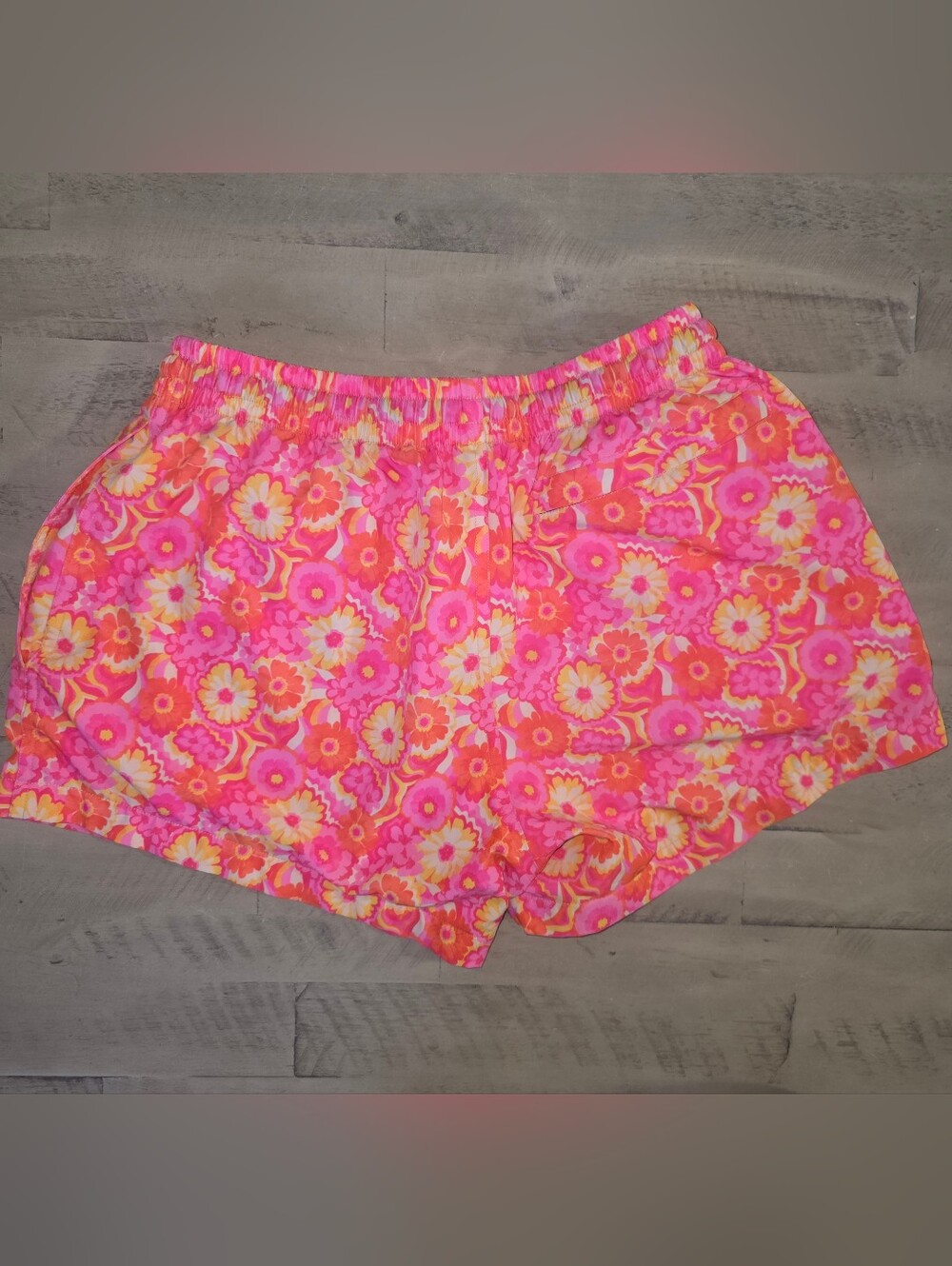 Kulani Kinis Pink and Orange Floral Swim Trunks